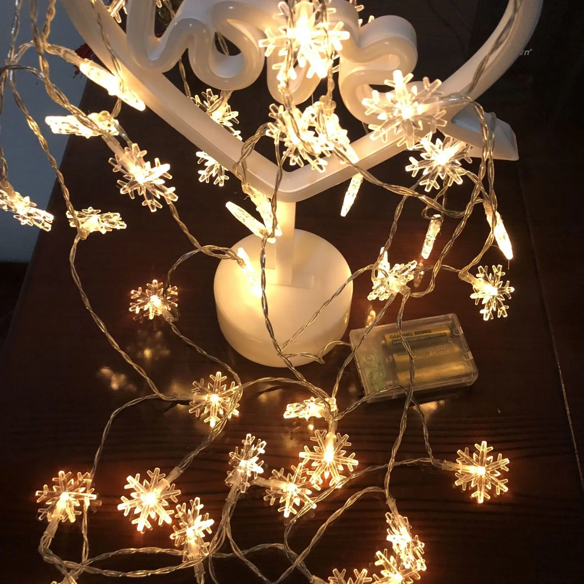 Веселое Рождественское украшение для дома светодиодный Сказочный гирлянда праздничные снежинки гирлянды подвесные украшения для рождественской елки Вечерние