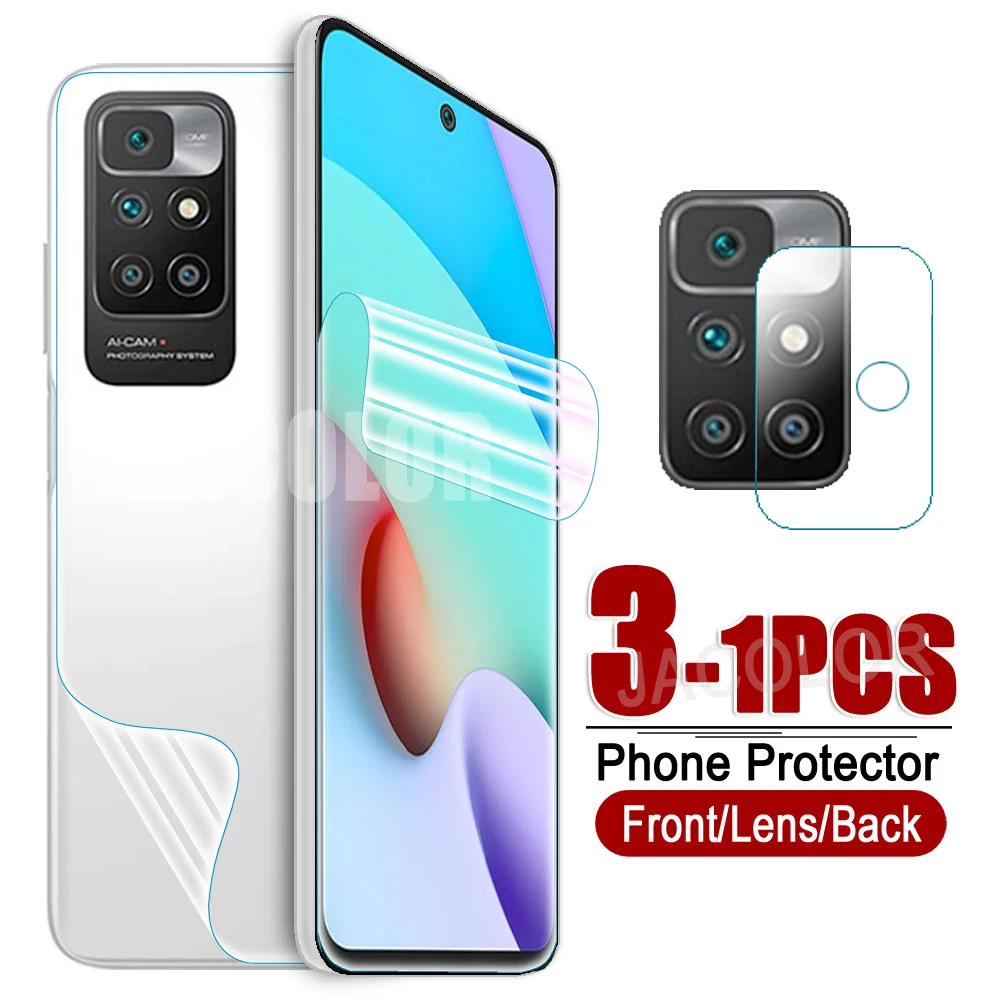 Protective Film For Xiaomi Redmi 10 Prime 10x Pro 4G/5G Screen Gel Protector/Back Cover Hydrogel Film/Camera Glass Redmy | Мобильные