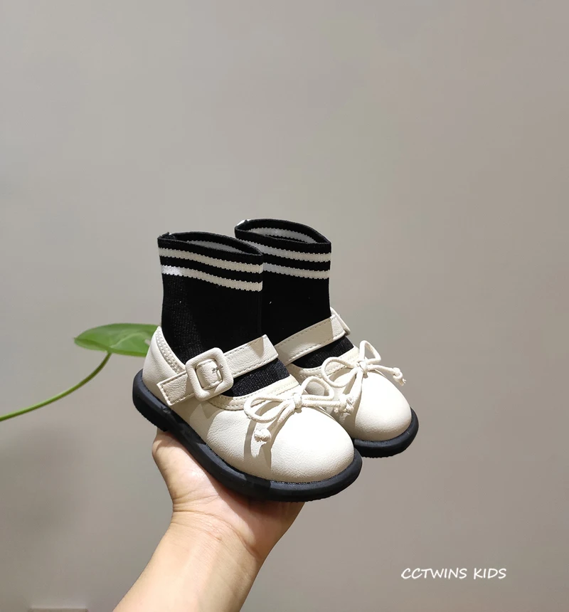 CCTWINS/детская обувь; коллекция года; зимние модные ботинки принцессы с бантом для девочек; детские носки; мягкая обувь для малышей; повседневные теплые ботиночки; FB1750