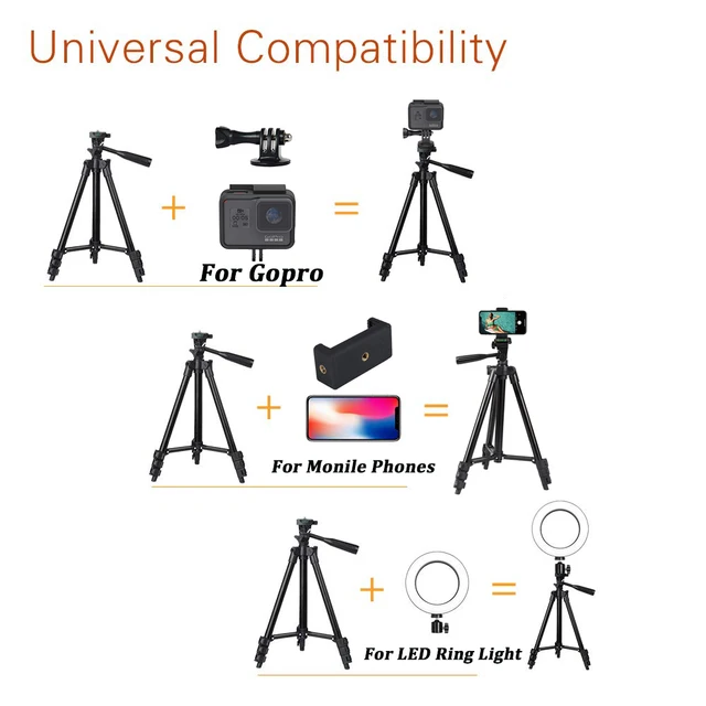 NA-3120 Phone Tripod Stand 40inch Universal Photography for Gopro iPhone Samsung Xiaomi Huawei Phone Aluminum Travel Tripode Par 2