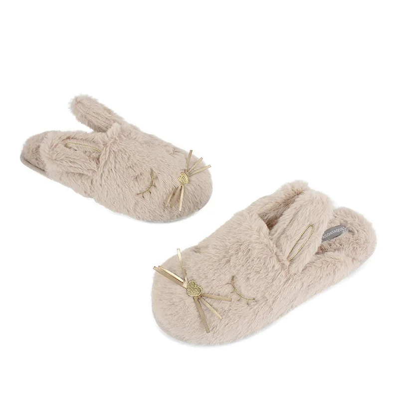 

Home Thick Bottomed Household Cotton Japanese Style Winter Style Soft-Sole Slipper Cute Rabbit Winter Short Plush