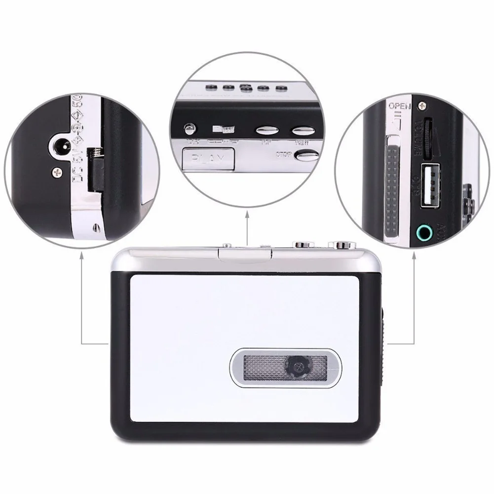 Автоматическая обратная музыка портативный Plug And Play TF карта usb-кассетный плеер ручные записи металлическая лента в MP3 аудио конвертер стерео