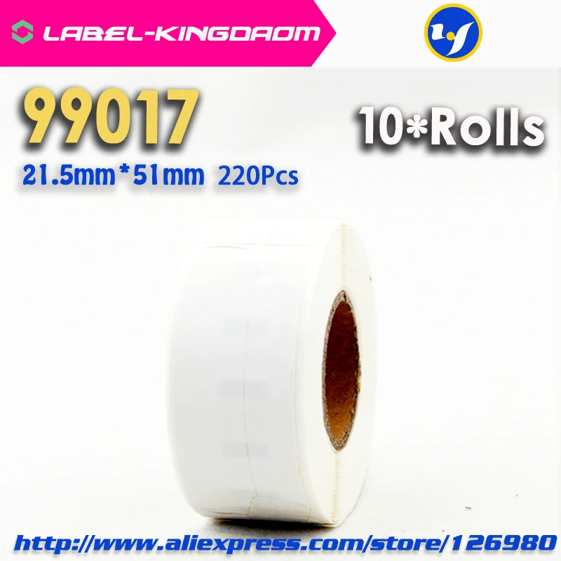10 совместимые рулоны Dymo 99017 этикетка 21 5 мм * 51 220 шт совместим с LabelWriter 400 450 450Turbo Printer