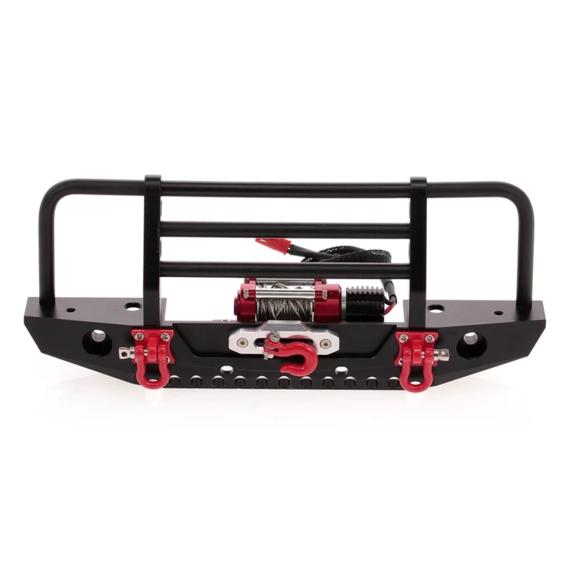 

Hot Bumper Metal with Winch 2 LED Light Remote Controller Receiver for TRX-4 TRX4 Traxxas Axial SCX10 RC Crawler Car Parts