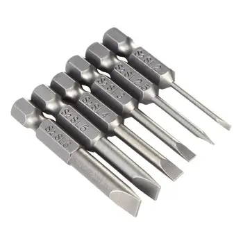 

6pcs 50mm 2.0-6.0mm Flat Head Slotted Tip Screwdrivers Bits
