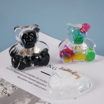 

Resin Mold Semi-dimensional Cute Bear Doll Love Heart Ornaments Silicone Mould