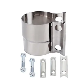 

New 2PCS 2.0" 2.25" 2.5" 3.0" Parts Strong Stainless Steel Catback Sleeve Manifolds Lap Muffler Exhaust Band Clamp Butt Joint