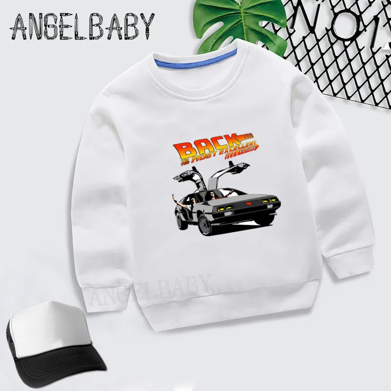 DMC Delorean/Детские толстовки с капюшоном «снова в будущее» детские осенние Топы, хлопковая одежда для малышей свитер для мальчиков и девочек, KYT2260