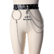 Кожаный ремень-подвязка, ремень Harajuku, готика, панк, металлическая цепочка, сексуальная одежда, аксессуар, ремень для подвязки, бандаж, пояс для женщин