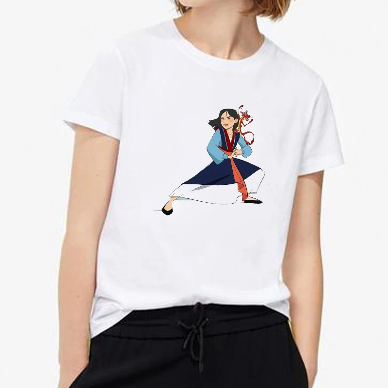 Lus Los Mulan, женская футболка с мультяшным принтом, футболка с коротким рукавом, Harajuku, Винтажная футболка, уличная одежда, лето, Vogue