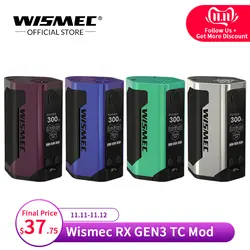 [США/Франция] Wismec Рел RX GEN3 TC Mod поле 300 W Выход питание от аккумулятора 18650 VW/TC-Ni/TC-Ti/TC-SS/режим ТКС Vape поле Mod