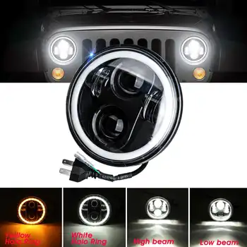 

5.75" Motorcycle LED Headlight Bulb Head Lamp Halo DRL Amber White For Harley Dyna Sportster Victory Triumph