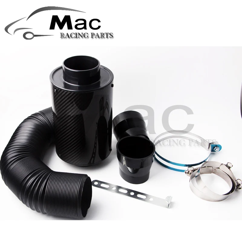 New Universal Racing Carbon Fiber Cold Feed Induction Kit Air Intake Kit Air Filter Box Witout Fan AF5103A