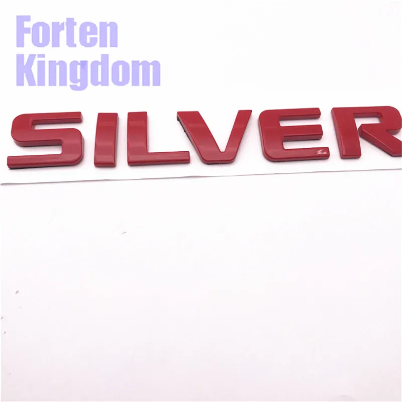 Forten kingdom 2 шт. красный цвет слово Silverado автомобиль ABS пластик пользовательские 3D буквы значок имя табличка с эмблемой багажника стикер