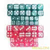 Bescon Ethereal Glitter Dice D6 16MM&12MM 48pcs Set, Game Dice Glitter Rose and Teal in 12MM&16MM Each 12pcs 3