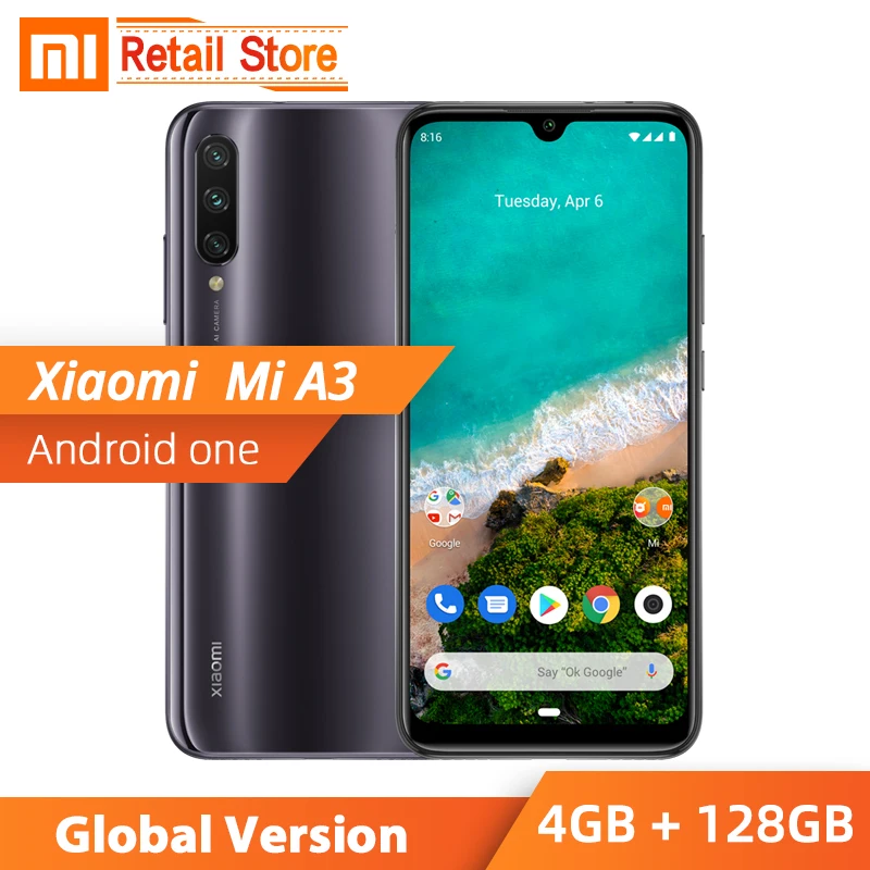 В наличии Xiaomi mi A3 4 Гб 128 ГБ Snapdragon 665 смартфон CC9e CC 9E 48MP 32MP фронтальная камера 6 088
