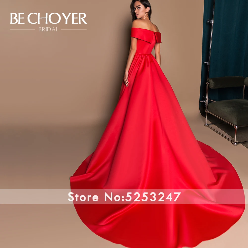 Элегантное сатиновое свадебное платье BECHOYER W119, цветное, милое, с открытыми плечами, ТРАПЕЦИЕВИДНОЕ, вечерние, свадебное платье принцессы, Vestido de Noiva