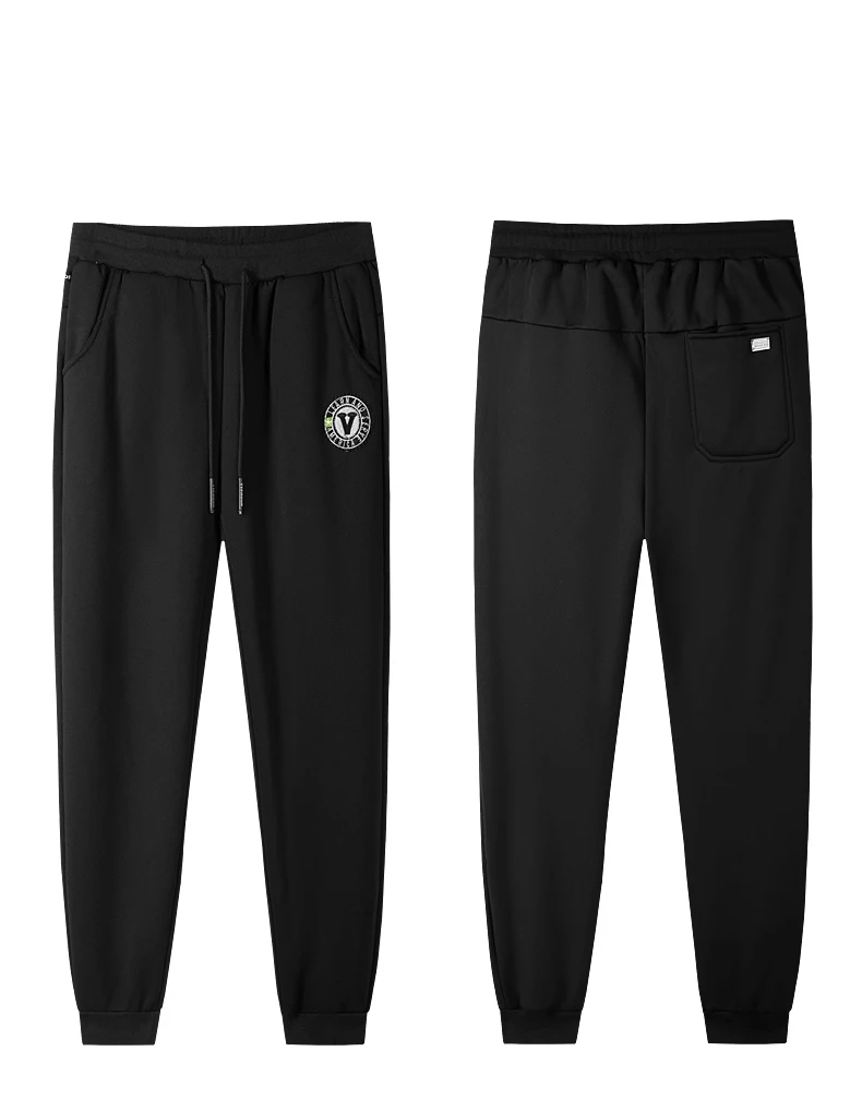 Black 7XL, большие размеры, зимние толстые флисовые штаны, Мужские штаны для бега, высокая талия, спортивные штаны, мужские однотонные штаны, бархатные Мужские штаны для бега, повседневные штаны, ZA295 - Цвет: Black