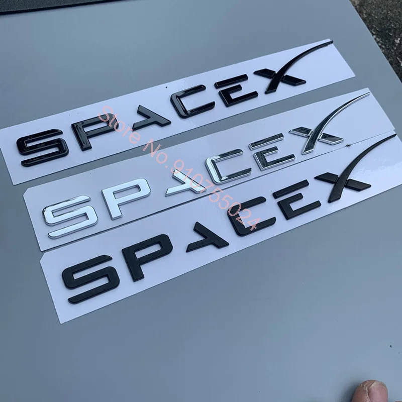 

ABS Car Trunk Sticker Emblem Styling for Tesla Model 3 S X Roadster Letter SpaceX Car Fender Side Stickers Auto Accessories