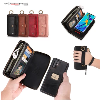 

Luxury Zipper Wallet P30pro Phone Case For Huawei P30 Pro Magnetic Removable Hawei P30 Lite Leather Wallet Pouch Hand Bags Cover