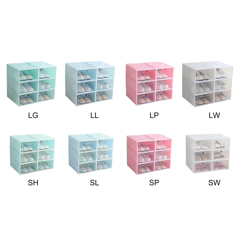 

New Foldable Shoes Box PlasticTransparent Storage Shoe Box Drawer Organizer Household DIY Shoes Drawer Divider Household