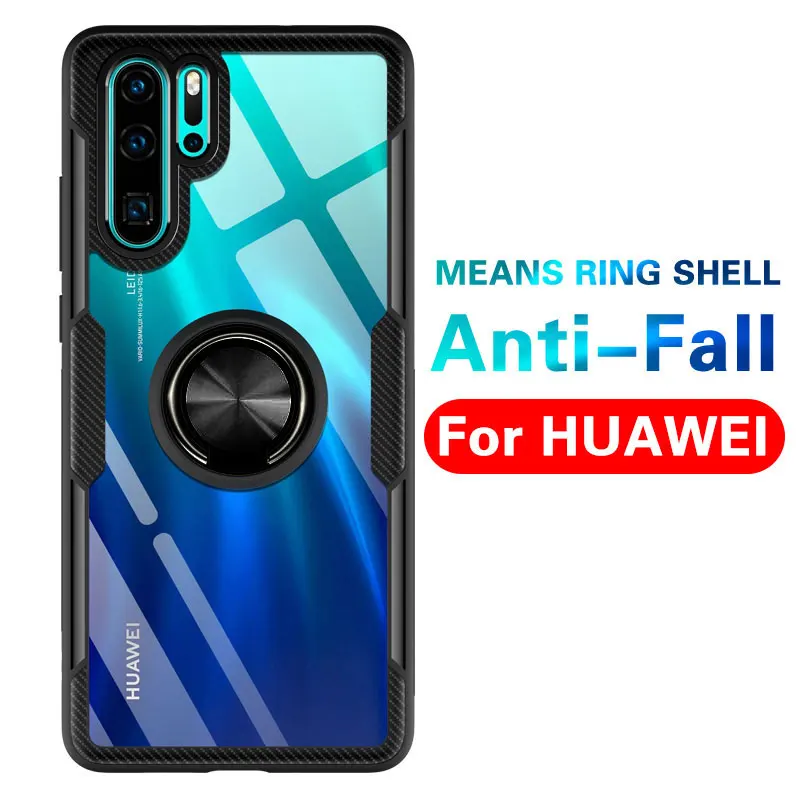 Роскошный чехол с магнитным кольцом для huawei P20 P30 Lite Pro, силиконовый чехол для телефона, чехол для huawei mate 20 Pro P30 Lite, противоударный чехол