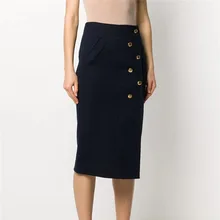 2020 New Spring Skirts Womens Black Casual Straight Button Solid Double-breasted Fashion 2020 New Spring Skirts Womens Black Casual Straight Button Solid Double-breasted Fashion