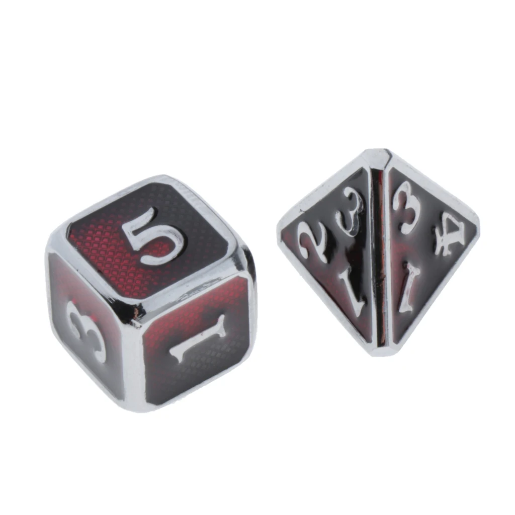 7pcs Embossed Metal Multi-sided Polyhedral Dice Set for Dungeons and Dragons Dice MTG DND RPG Table Games Board Game D20 D12 Set