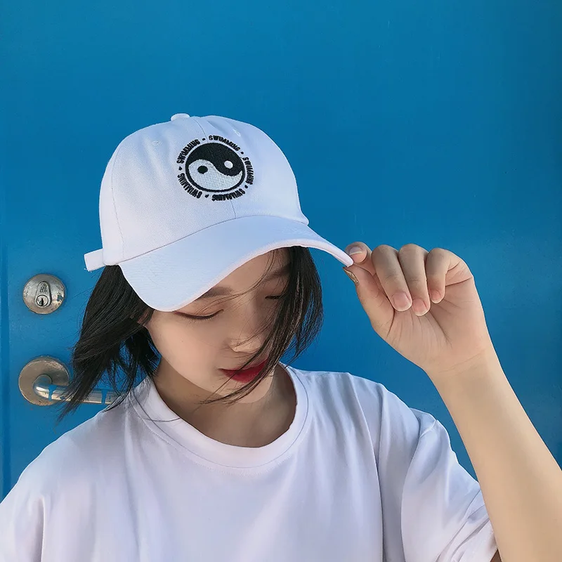 Men Women Baseball Cap Cotton Yin and Yang Gossip Embroidery Mac Miller Dad Hat Unisex Sport Hip Hop Adjustable Sun Caps CP0416 (11)