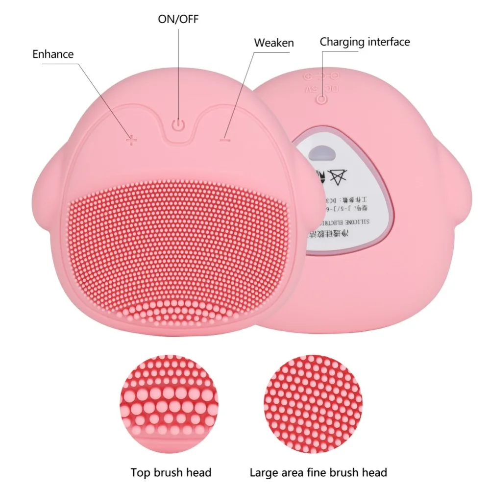 Силиконовая Очищающая щетка для лица, управление маслом, удалить угри, усадка пор, электрическая Очищающая щетка