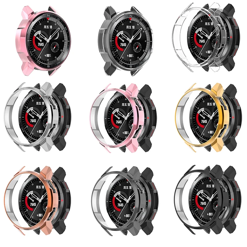 

Electroplating PC Smartwatch Dial Protective Case Hollow Shell Cover for Honor Watch GS PRO Unisex Smartwatch Parts