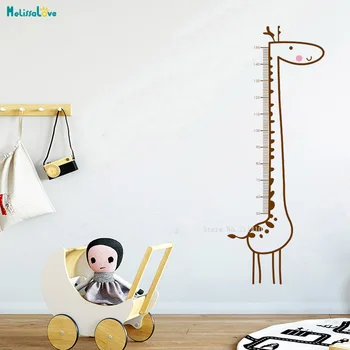

Giraffe High Chart Fixed Size Custom Color Wall Sticker Measurement Growth Baby Boys Growth Record Nursery Vinyl Decals YT3512