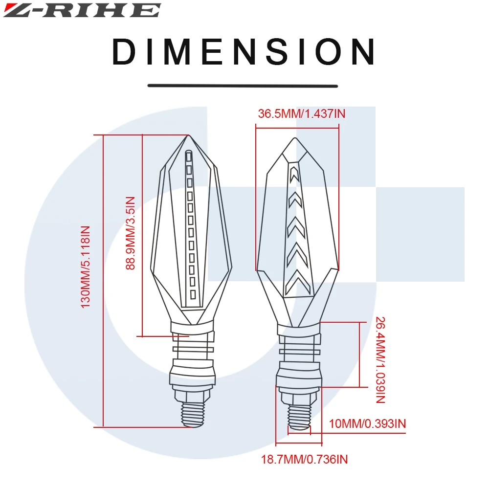 ZRIHE универсальный светодиодный мотоцикл для указателя поворота для honda msx x-adv yamaha yzf r125 tdm 900 fz1 kawasaki ninja