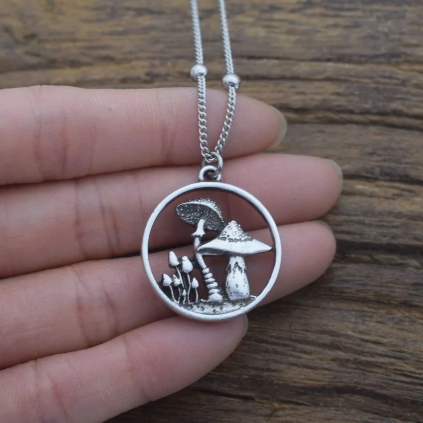 12 personalidad bosque Caracol collar de setas Luna gótico joyería de las mujeres _ -