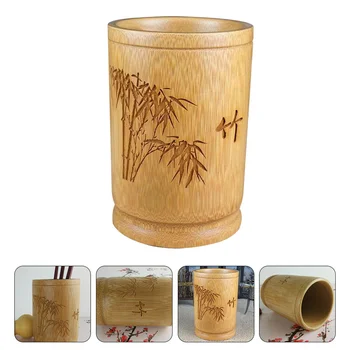 

1Pc Bamboo Pen Holder Exquisite Novel Brush Pen Organizer Pen Storage Box