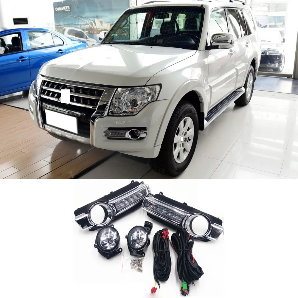CAPQXFor Mitsubishi Pajero 4 P4 Montero 2015 2016 переднего бампера DRL Дневной Бег светильник тумана