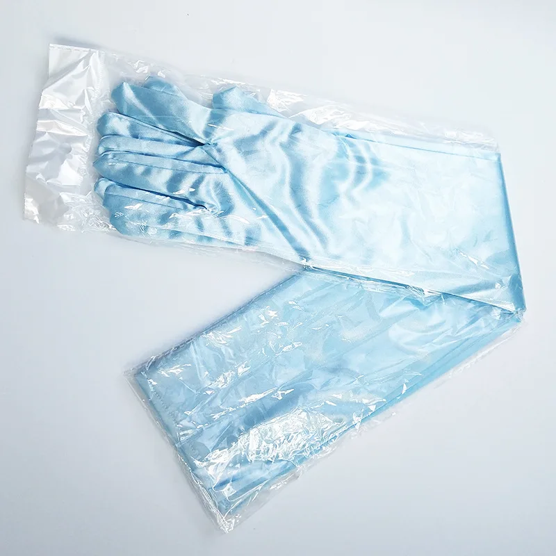 Women Long Section Imitate Satin Banquet Dance Dinner Show Cosplay Retro Style Soft Elasticity Solid Sexy Etiquette Gloves