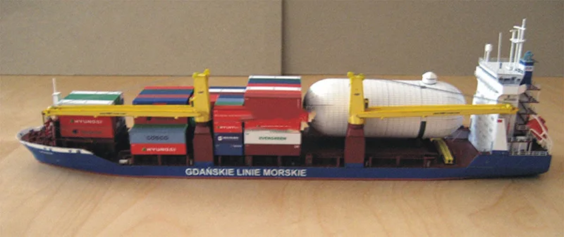 

Paper Model Poland Gdansk Cargo Ship Paper Model Ship 1: 400 Handmade DIY