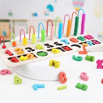 

Kids Toys Preschool Wooden Montessori Toys Count Digital Color Cognition Early Educational Abacus Math Toys For Children Gift