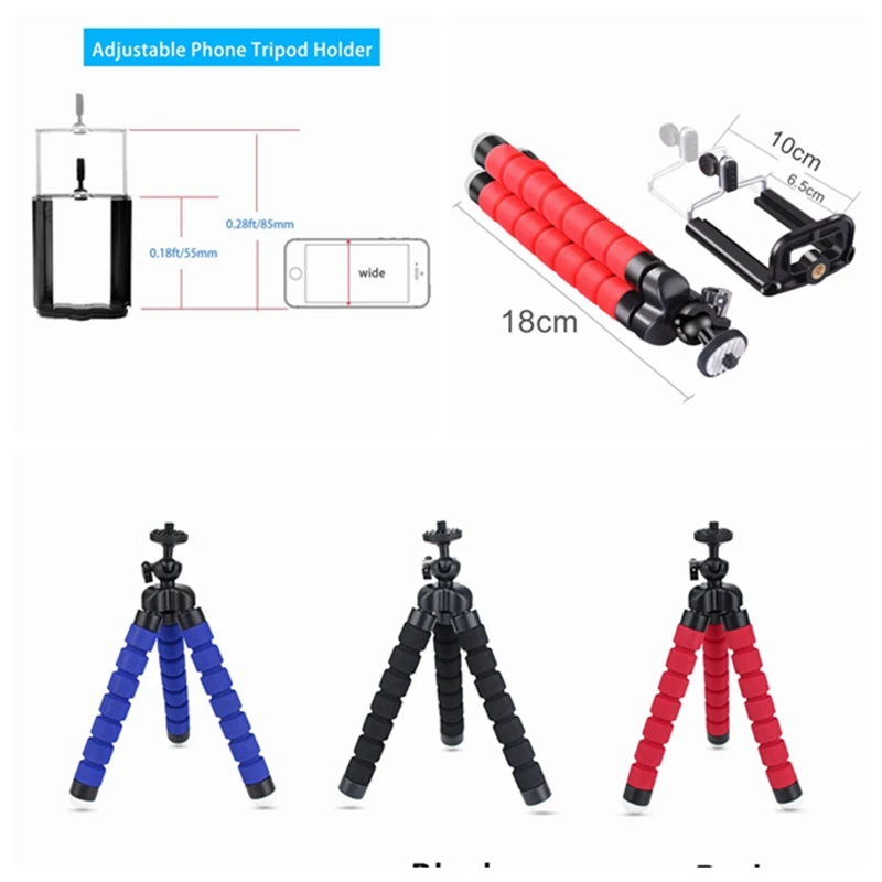 Универсальная телефонная розетка Гибкий Осьминог губка мини штатив Gopro Hero 7 6 5 4/3+/3 sj4000 держатель камеры кронштейн