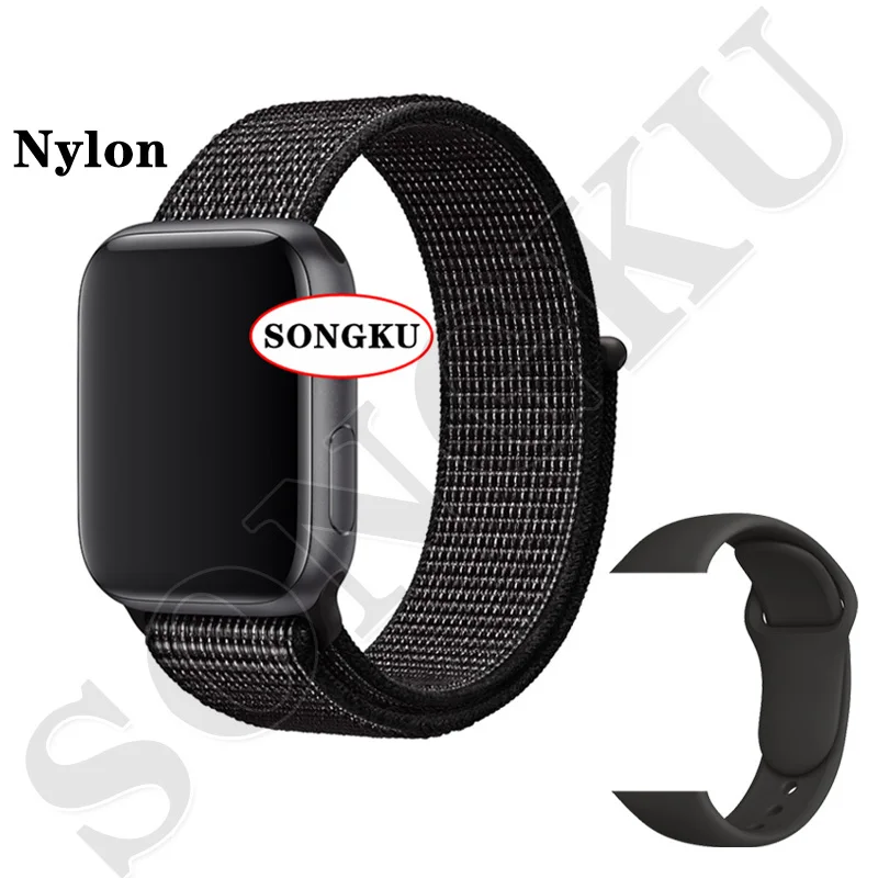 B Nylon B and Black SONGKU IWO 12 часы серии 5 1:1 Смарт часы 40 мм 44 мм Bluetooth часы iwo12 для apple iPhone IOS Android управление Siri PK IWO 11 - Цвет: B Nylon B and Black