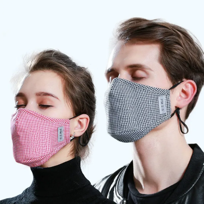 Хлопок PM2.5 черная маска для рта Анти-пыль маска фильтр с активированным углем ветрозащитный Рот-муфельные бактерии доказательство маски для лица для защиты от гриппа уход