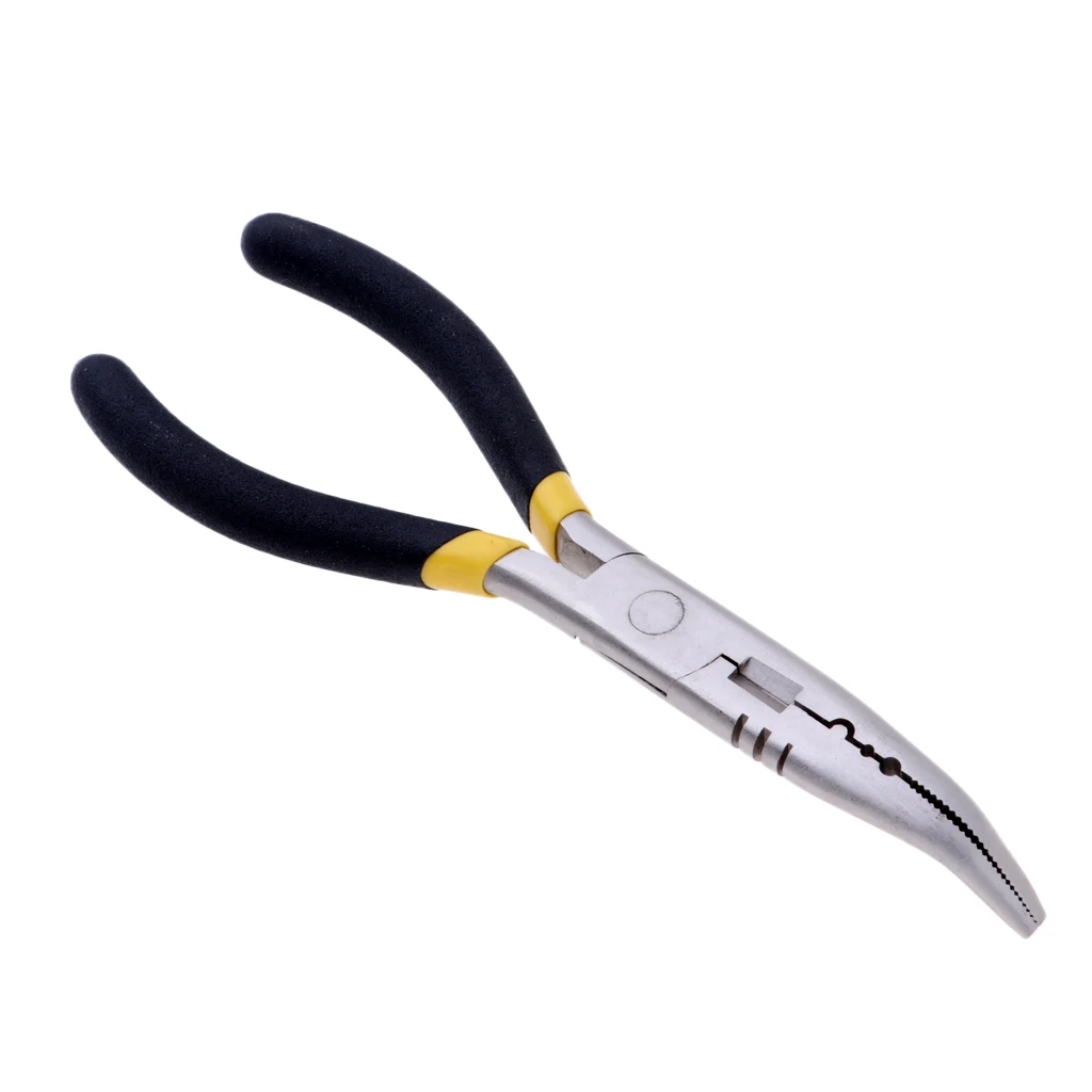 

Stainless Steel Fishing Plier Curved Nose Braid Line Cutter Hook Remover for Limited Clearance Areas