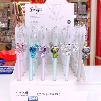 

36 pcs/lot Diamond Angel Pendant Gel Pen Cute 0.5 mm black ink Signature Pen School Office writing Supplies Promotional Gift