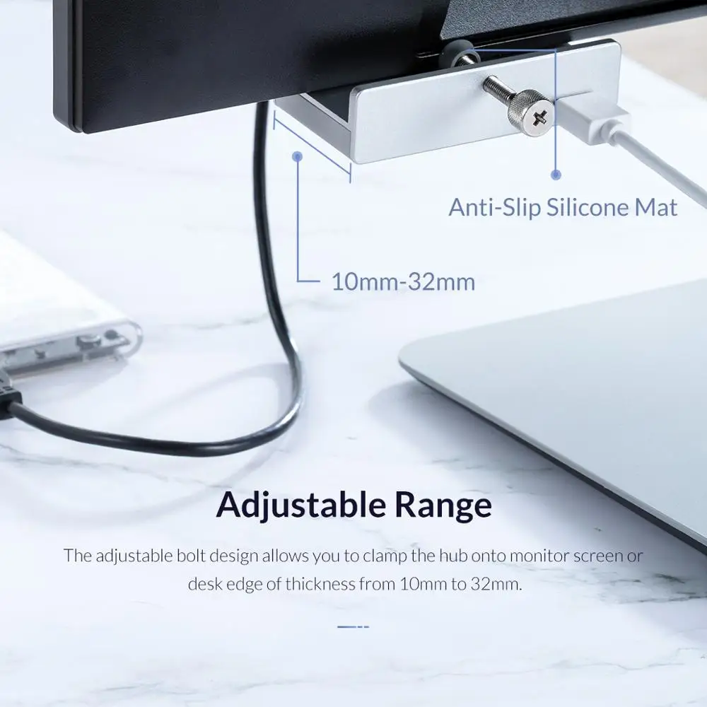 ORICO Clip-type USB3.0 концентратор Алюминиевый внешний мульти 4 порта USB разветвитель адаптер для настольных ноутбуков Компьютерные аксессуары(MH4PU