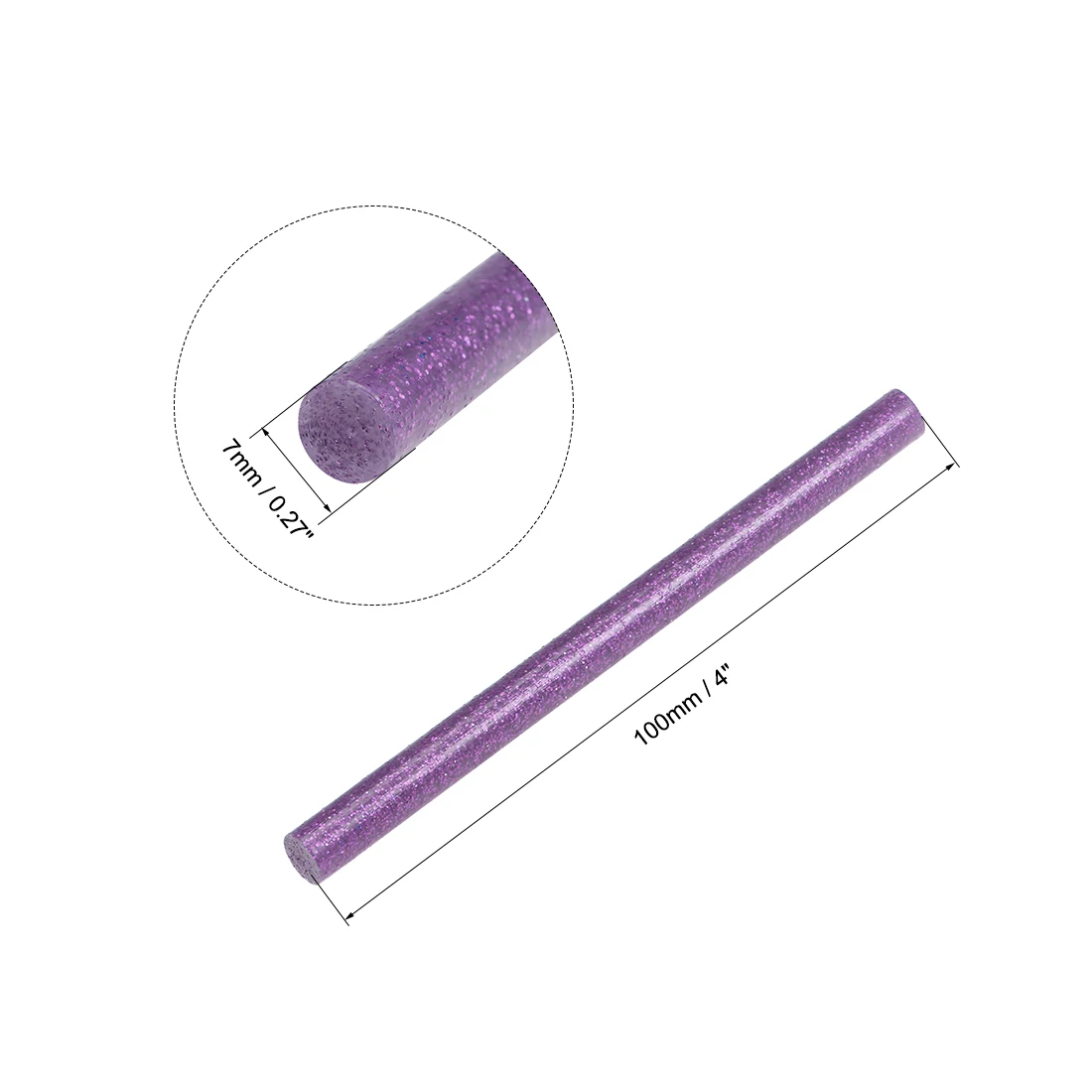 Uxcell 미니 핫 글루 스틱, 글루 건용, 보라색 글리터, 0.27 인치 x 4 인치, 10 개