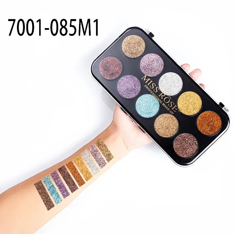 Miss Rose тени для век Palettesequins блеск Тени для век пластина блестящие тени для век с блестками порошок высокие глянцевые тени для век(с блеском