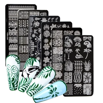 

1 PC Lace Flower Animal Nail Stamping Plates Marble Image Stamp Templates Geometric Printing Stencil Tools