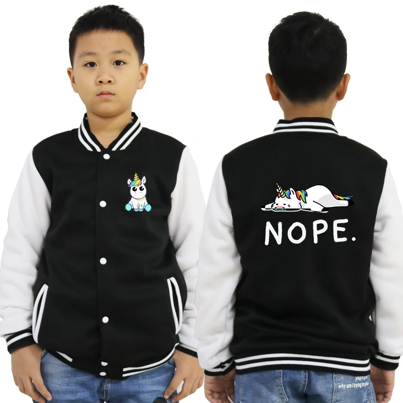 baseball jacket 12 Популярная бейсбольная куртка с принтом единорога Повседневный Спортивный костюм для малышей Детская Повседневная осенне-зимняя одежда для мальчиков и девочек топы для От 2 до 14 лет - Цвет: baseball jacket 12