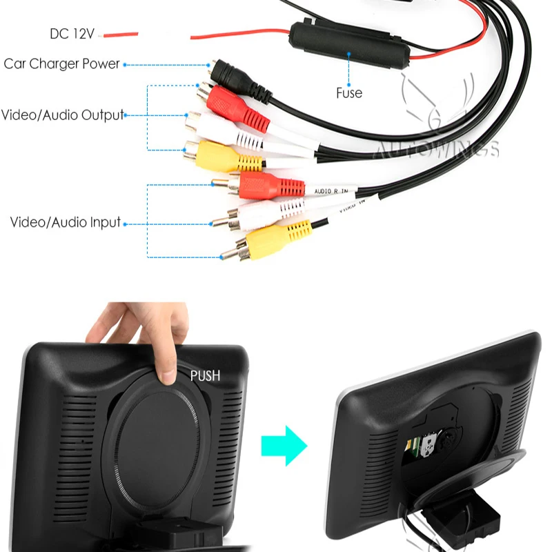 Автомобильный подголовник dvd-плеер видео монитор с USB SD HDMI игры ИК наушники для детей 9 дюймов портативный сенсорная кнопка 1 шт
